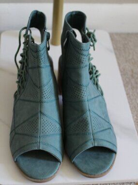 Women's Journee Collection Lace-up Open Toe Booties, Size 7.5